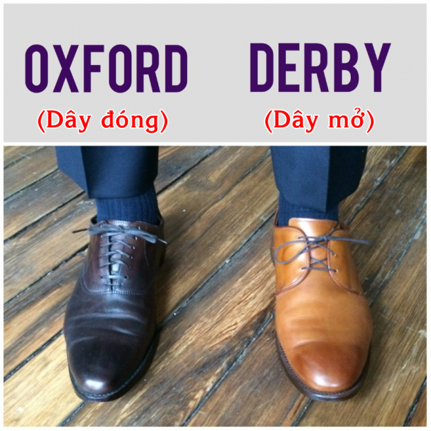 Cách phân biết giữa Giày Oxford và giày Derby giống và khác nhau như thế nào?